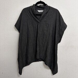 Itemz Chris Baumgartner Grey Polka Dot Shawl Neck‎ Blouse Top One Size Lagenlook